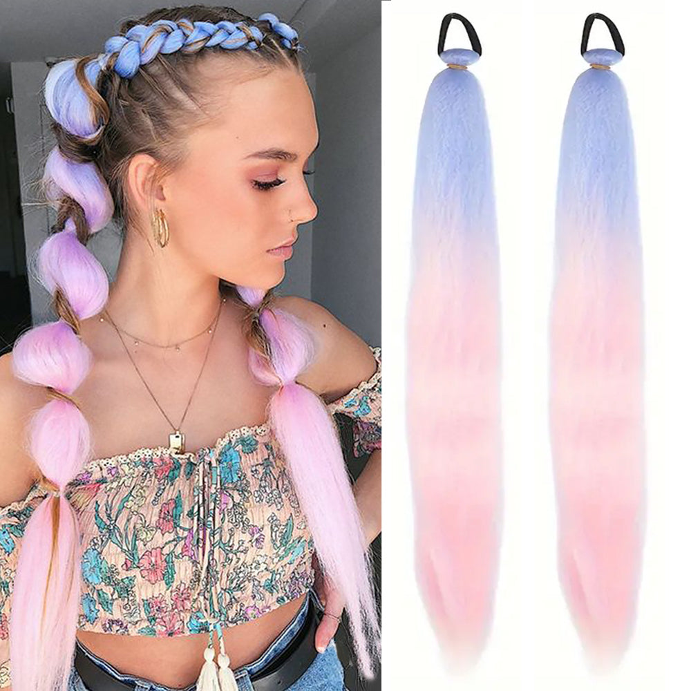 Colorful Braiding Synthetic Straight Hair Ponytail Hair Extensions Hair Accessories