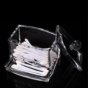 Clear Cosmetic Box Acrylic Q-tip Storage Jar