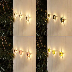 4PCS Outdoor Garden Solar Light Atmosphere Wall Lamp