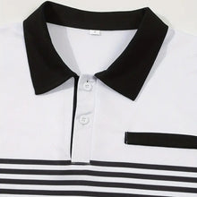 Men's Casual Stripe Polo Shirt