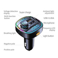 Bluetooth 5.0 FM Transmitter Handsfree Car Radio MP3 Player