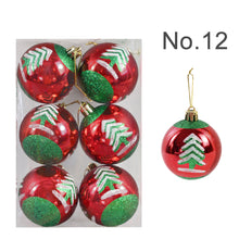 6pcs Transparent Snow Christmas Balls Pendants for Christmas Tree Decoration
