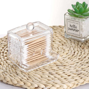 Clear Cosmetic Box Acrylic Q-tip Storage Jar