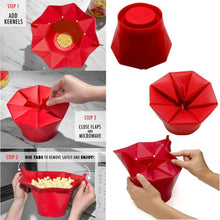Foldable Red Silicone Popcorn Bucket Bowl Maker
