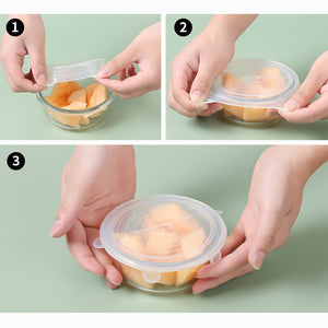 6 Pcs Reusable Silicone Stretch Lids