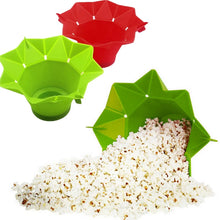 Foldable Red Silicone Popcorn Bucket Bowl Maker