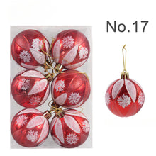 6pcs Transparent Snow Christmas Balls Pendants for Christmas Tree Decoration
