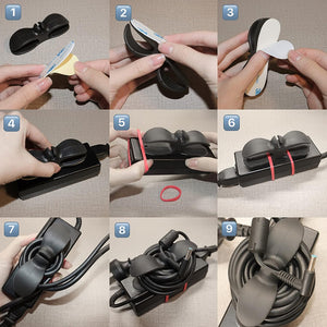 Pack of 4 Adhesive Type Electrical Wire Winder and Cord Organizer