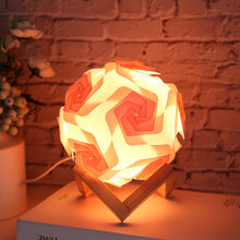 DIY Wooden Moon Orb Modern Style Table Lamp