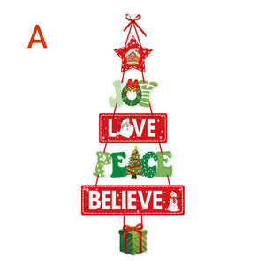 Christmas Porch Door Hanging Banner Christmas Paper Door Decorative Flags