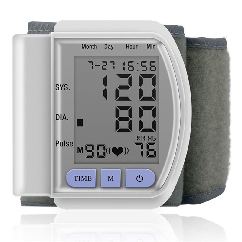 Automatic Wrist Blood Pressure Monitor Cuff with Large LCD Screen