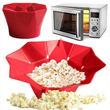 Foldable Red Silicone Popcorn Bucket Bowl Maker