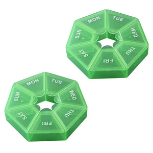 7-Sided Portable Vitamin Holder Box Pill Organizer Planner