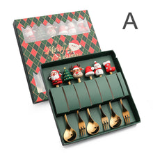 6Pcs Festive Stainless Steel Fork and Spoon Set