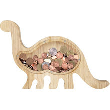 Wooden Jurassic Transparent Piggy Bank