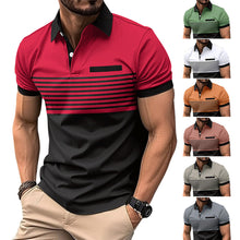 Men's Casual Stripe Polo Shirt