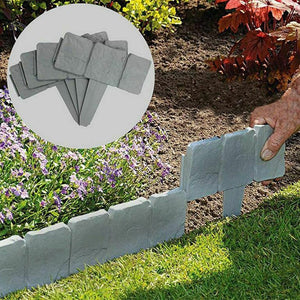 Cobbled Stone Effect Garden Edging Plastic Lawn Fence