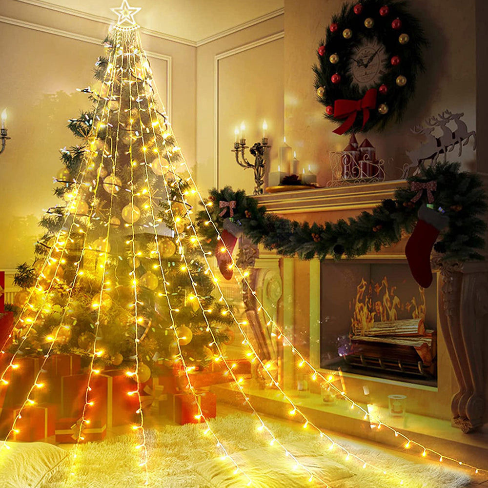 LED Waterfall Christmas Tree Lights_0