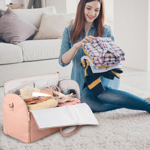 2 in 1 Hanging Suitcase Convertible Carry on Leather Garment Bag for Travel_9