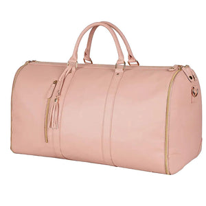 2 in 1 Hanging Suitcase Convertible Carry on Leather Garment Bag for Travel_0