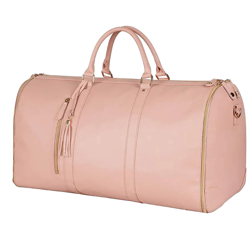 2 in 1 Hanging Suitcase Convertible Carry on Leather Garment Bag for Travel_0