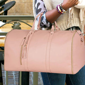 2 in 1 Hanging Suitcase Convertible Carry on Leather Garment Bag for Travel_7