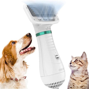 Temperature Adjustable Portable and Quiet Pet Hair Dryer with Brush_0