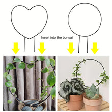 Metal Garden Trellis for Climbing Plants Flower Heart or Round Shape Plant Holder_10