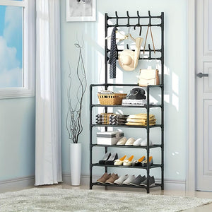 4/5 Layers Free Standing Storage Shelves Entrance Coat Rack_1