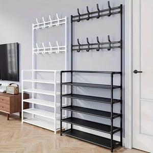 4/5 Layers Free Standing Storage Shelves Entrance Coat Rack_2