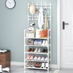 4/5 Layers Free Standing Storage Shelves Entrance Coat Rack_4