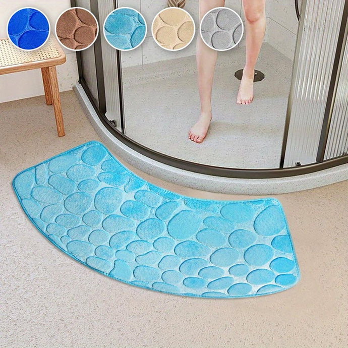 Quick Dry Water Absorbent Shower Carpet with Cobblestone Pattern_0
