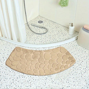 Quick Dry Water Absorbent Shower Carpet with Cobblestone Pattern_2