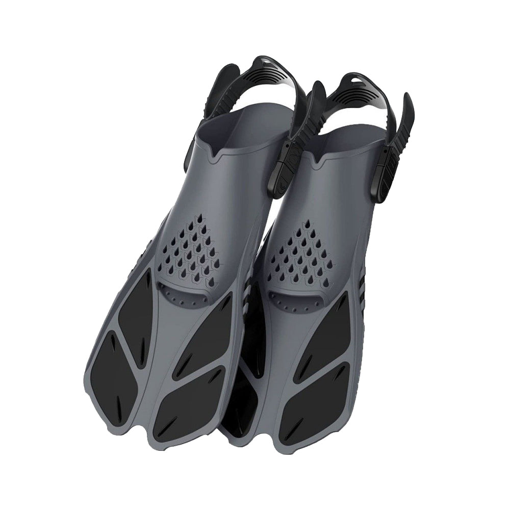 Snorkel Fins Adjustable Buckles Open Heel Short Swim Flippers_8