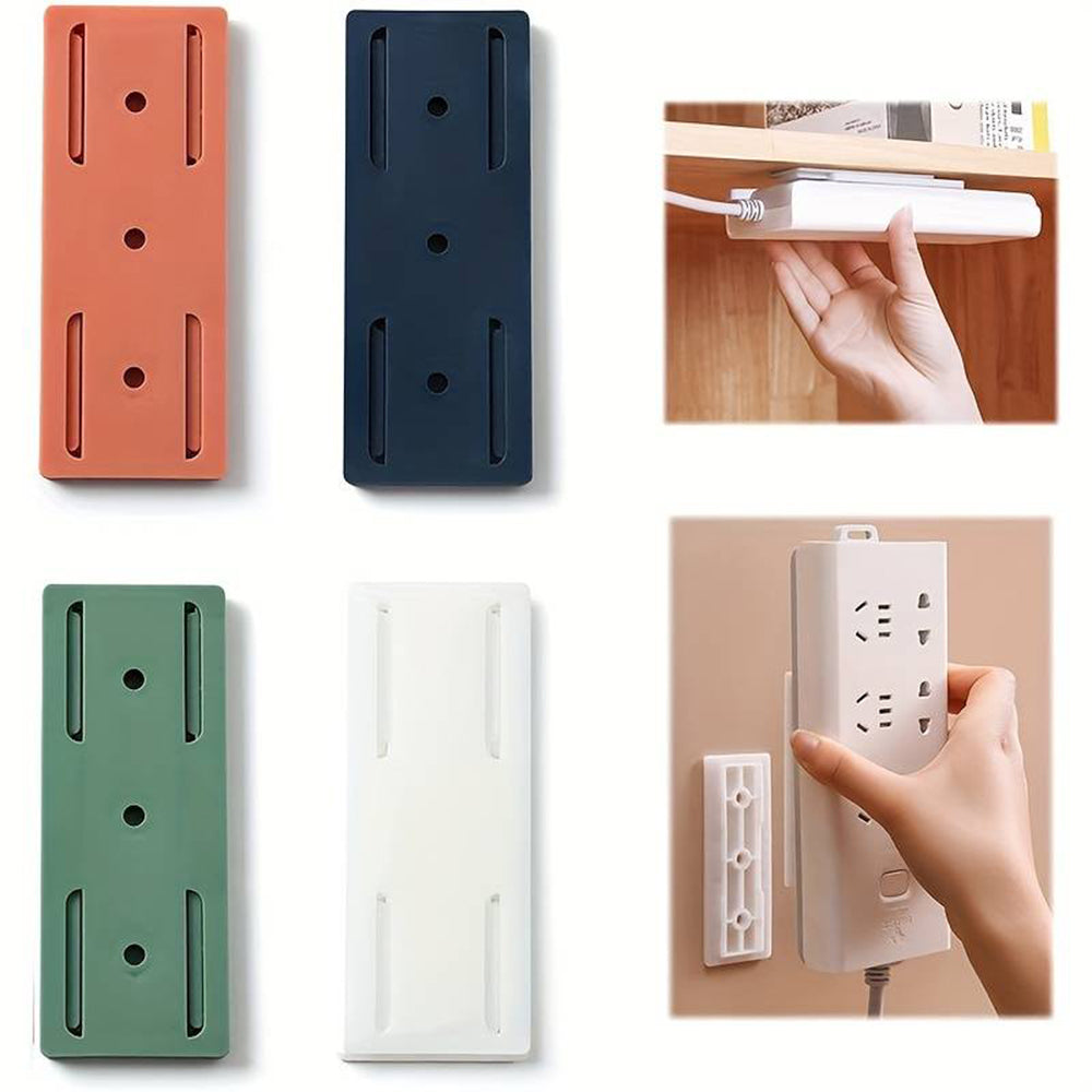 4pcs Self-adhesive Wall-mounted Socket Storage Organizer Fixer in 4 Colors_0
