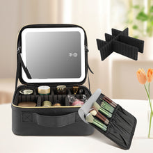 LED Travel Makeup Case with Adjustable Dividers and Mirror_0