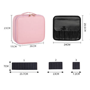 LED Travel Makeup Case with Adjustable Dividers and Mirror_13