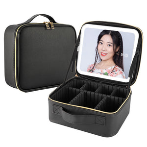 LED Travel Makeup Case with Adjustable Dividers and Mirror_14