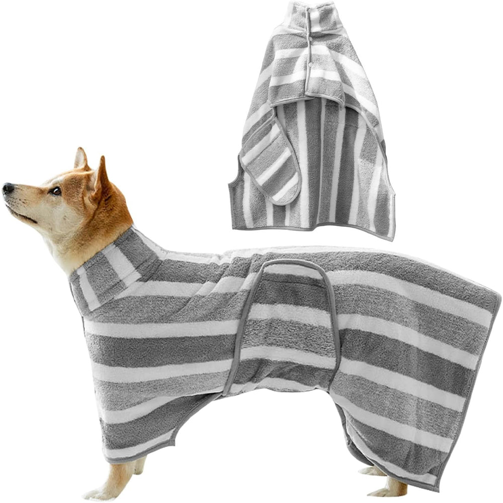Absorbent Dogs Bathrobe Microfiber Dog Towel Fast Drying Pet Dressing Gown_0