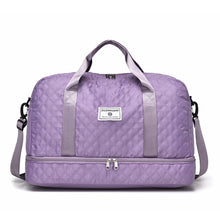 Large Capacity Lightweight Argyle Pattern Luggage Bag_9