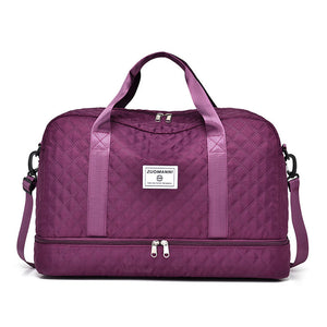 Large Capacity Lightweight Argyle Pattern Luggage Bag_10