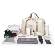 Large Capacity Lightweight Argyle Pattern Luggage Bag_12