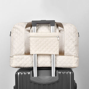 Large Capacity Lightweight Argyle Pattern Luggage Bag_17