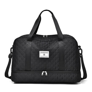 Large Capacity Lightweight Argyle Pattern Luggage Bag_0