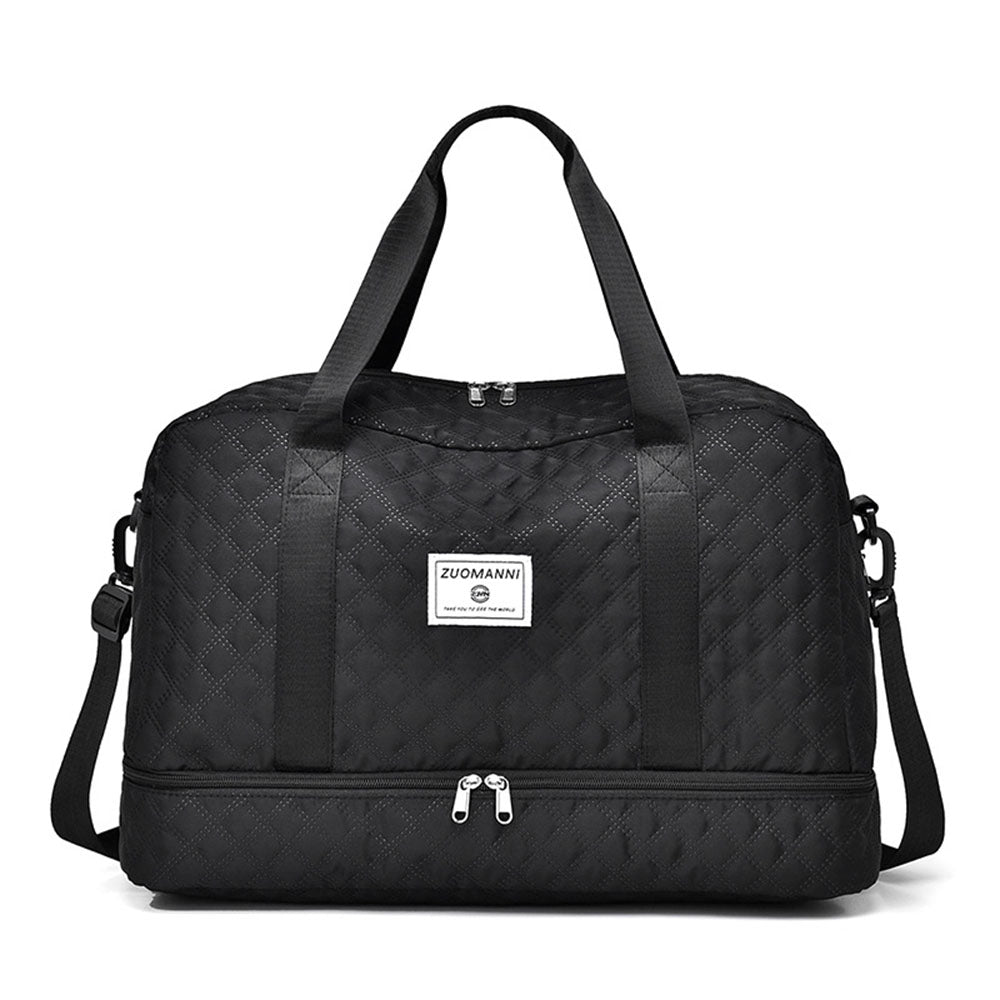 Large Capacity Lightweight Argyle Pattern Luggage Bag_0