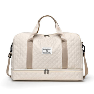 Large Capacity Lightweight Argyle Pattern Luggage Bag_1