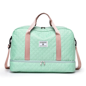 Large Capacity Lightweight Argyle Pattern Luggage Bag_4