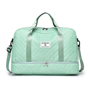 Large Capacity Lightweight Argyle Pattern Luggage Bag_5
