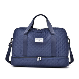 Large Capacity Lightweight Argyle Pattern Luggage Bag_7