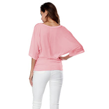Women's Solid Short Sleeve Boat Neck V Neck Dolman Top with Side Shirring_8